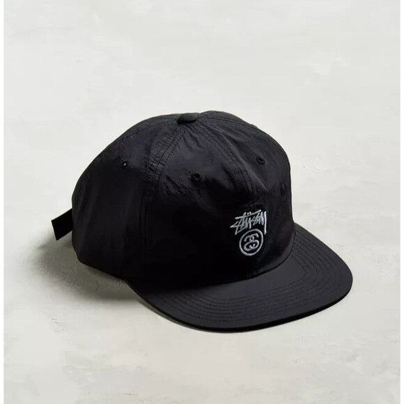 Stussy Lock Taslan Strapback Hat Mens OS Black Nylon - Picture 1 of 6
